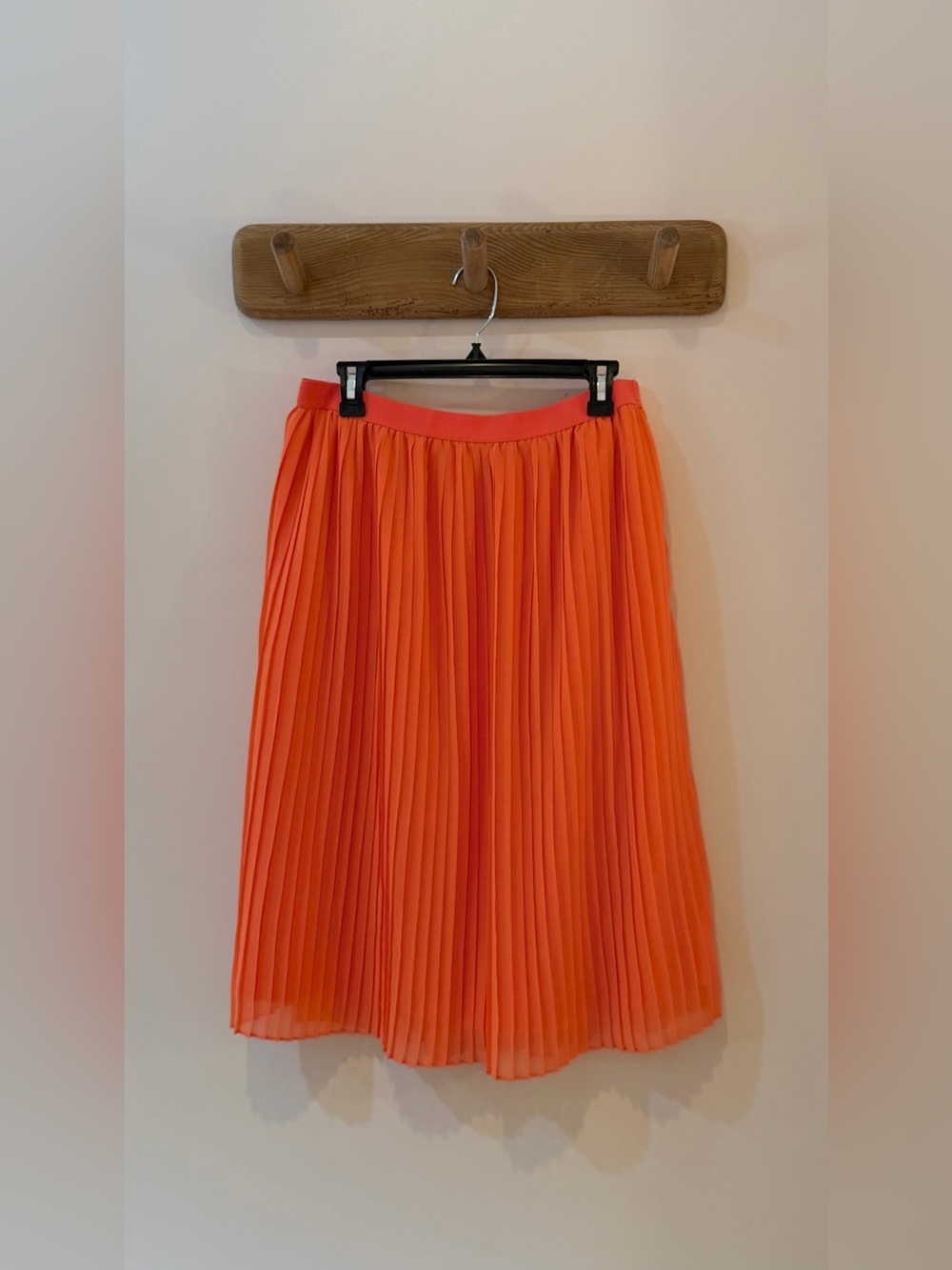 a new day Bright Orange Pleated Midi Skirt - L